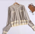 Single Breasted Design Round Neck Knitted Co-Ord Sets